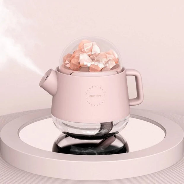 Teapot Diffuser / Night Lamp with pink salt