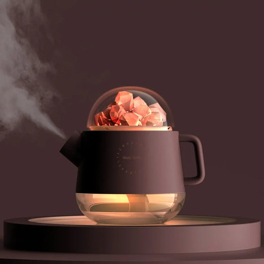 Teapot Diffuser / Night Lamp with pink salt