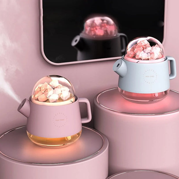 Teapot Diffuser / Night Lamp with pink salt