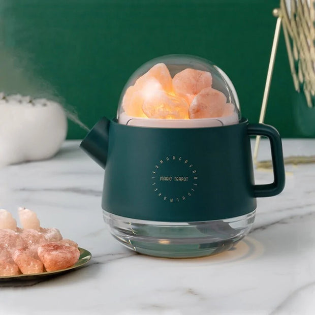Teapot Diffuser / Night Lamp with pink salt