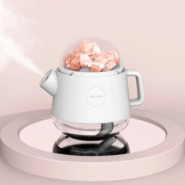 Teapot Diffuser / Night Lamp with pink salt
