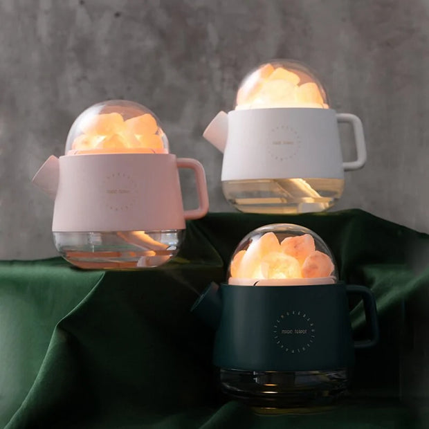 Teapot Diffuser / Night Lamp with pink salt